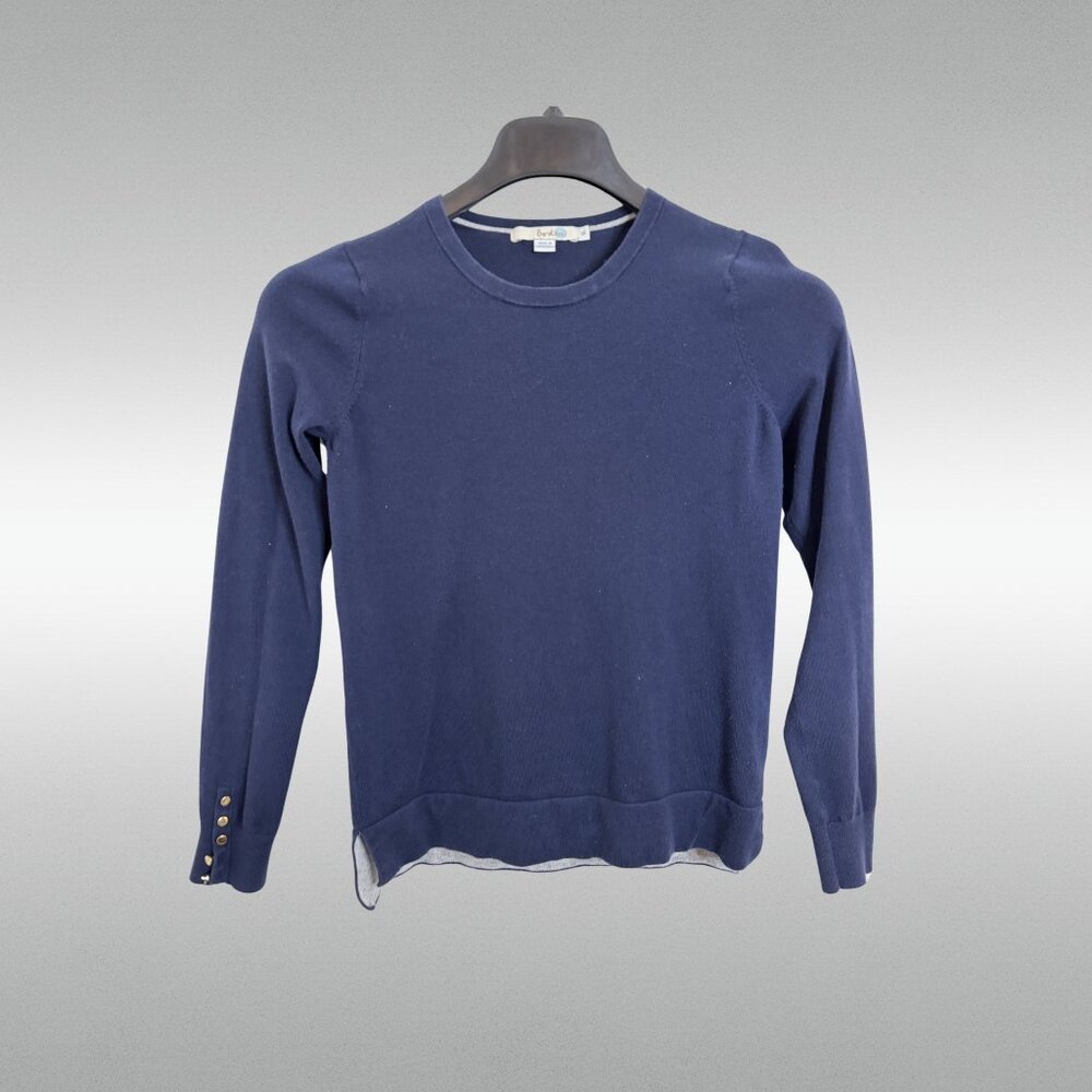 Boden "Eldon" Navy Blue Cotton Crew-neck Pullover Jumper - Size Small